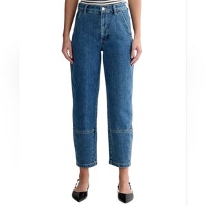 Everlane The Utility Barrel Jean 30r New Blue Organic Cotton High Rise Cropped